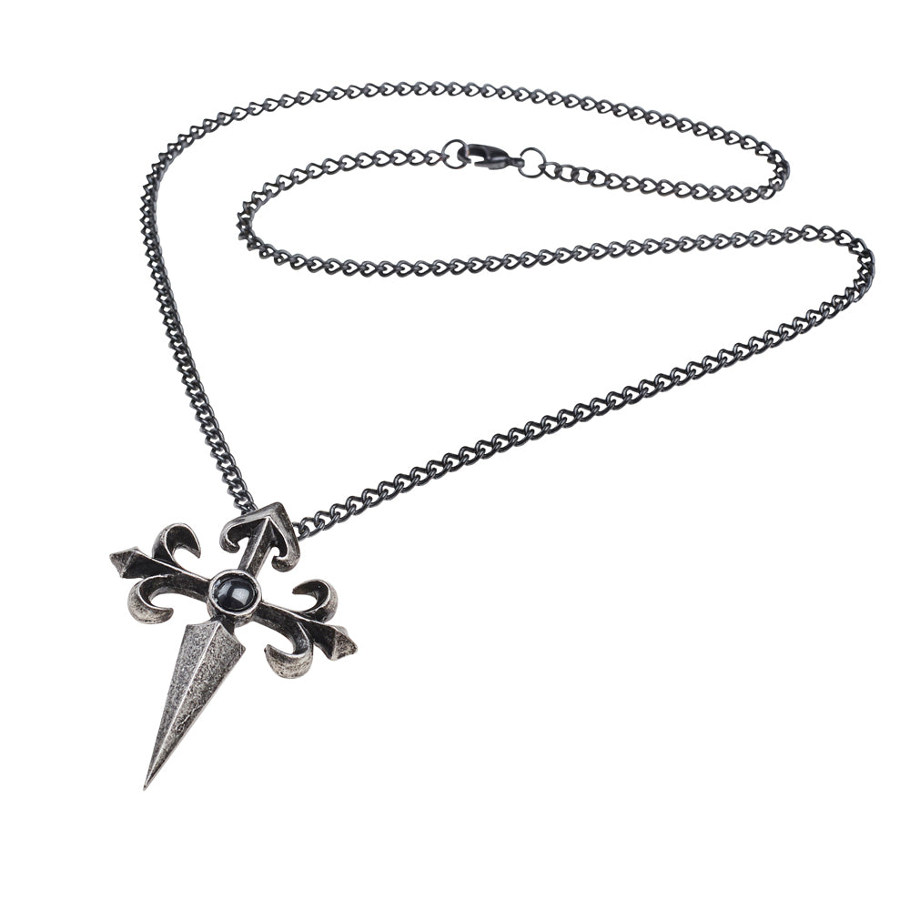 Fleur De Lys Cross Pendant with chain