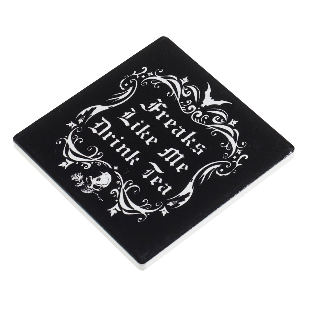 Freaks Like Me Drink Tea Coaster side view