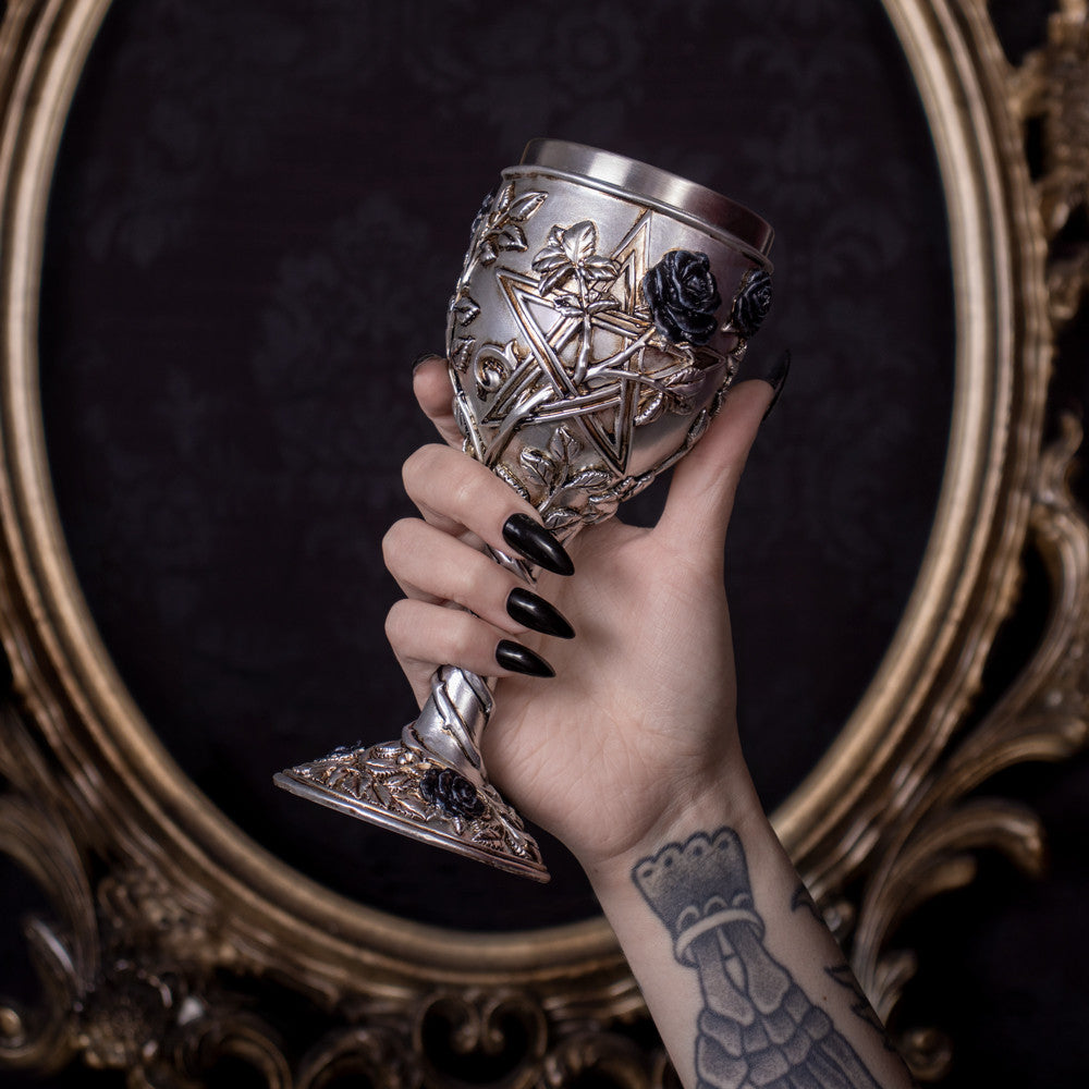 Pentagram And Roses Goblet in hand