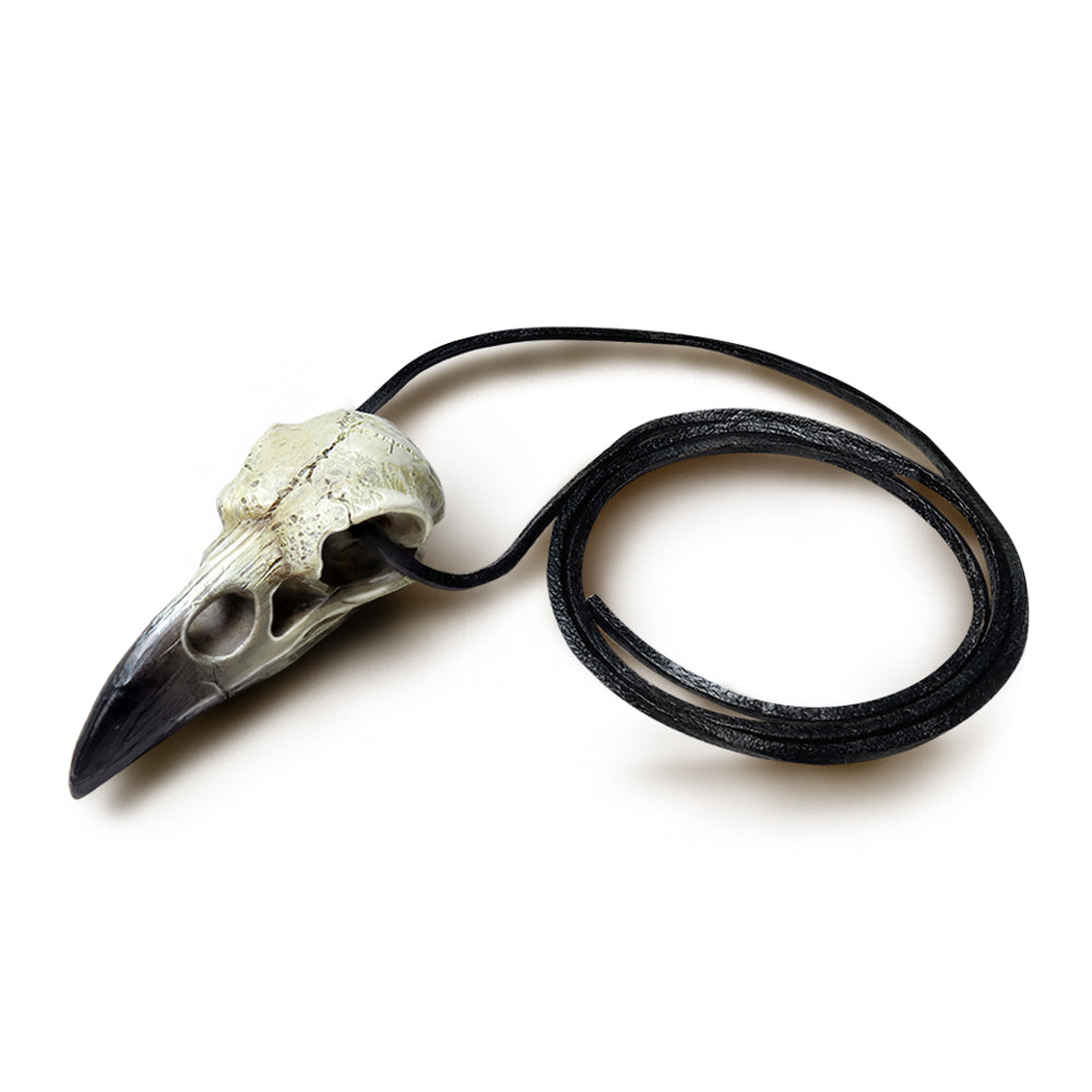 Raven Skull Talisman with rope example