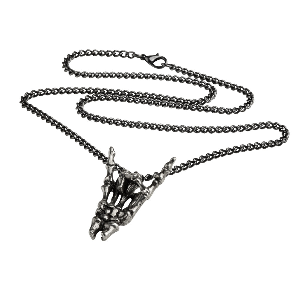 Rock On Skeleton Hand Necklace with chain