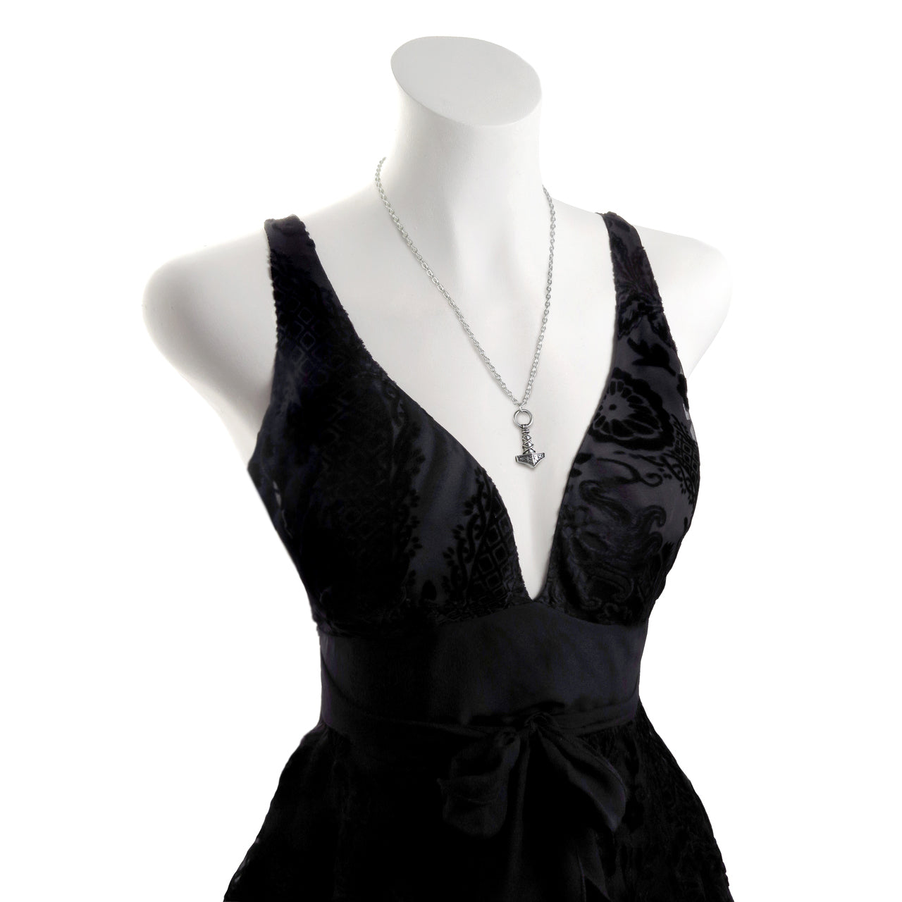 Thors Hammer Pendant on mannequin