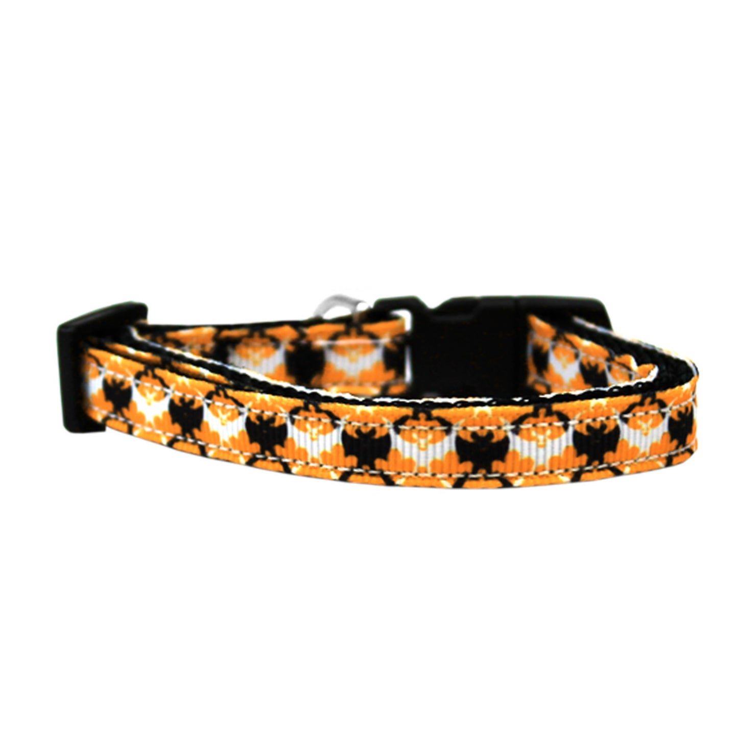 White And Black Bats Nylon Dog Collar