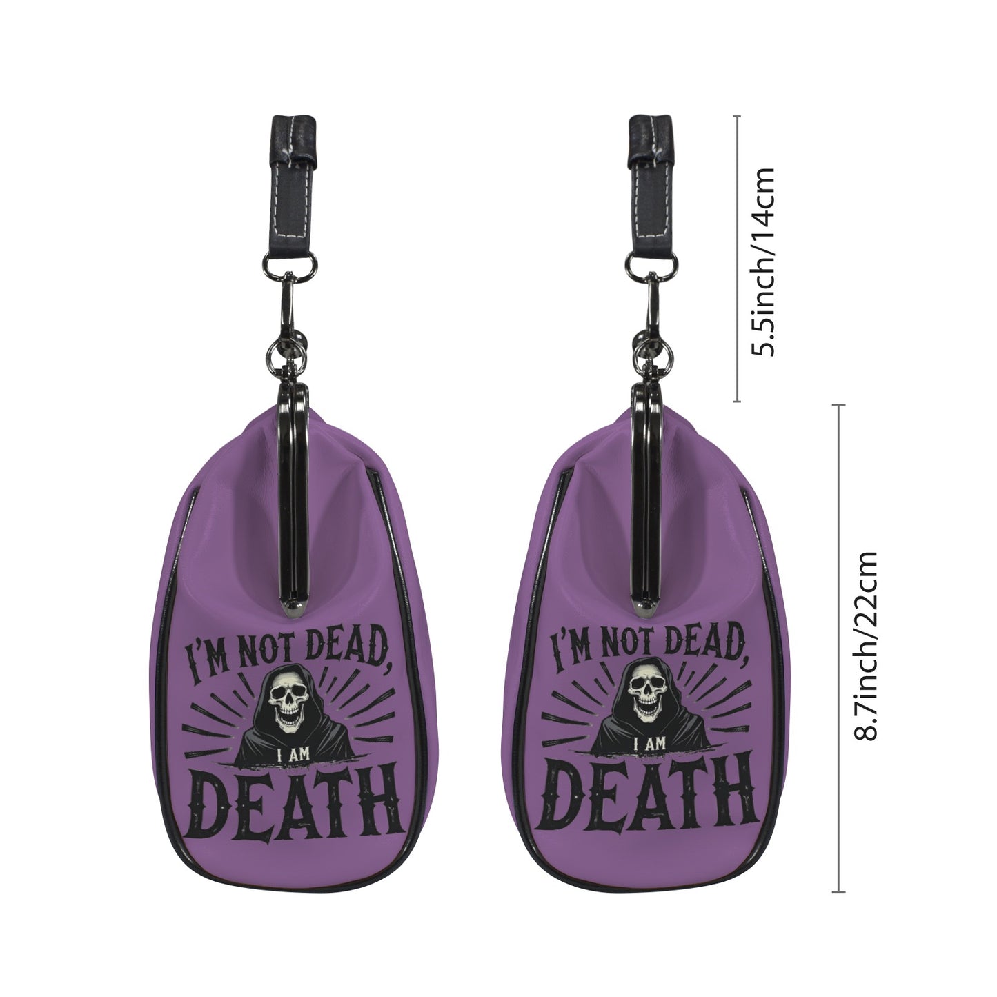 I'm Not Dead Reaper Kisslock Crossbody Shoulder Bag