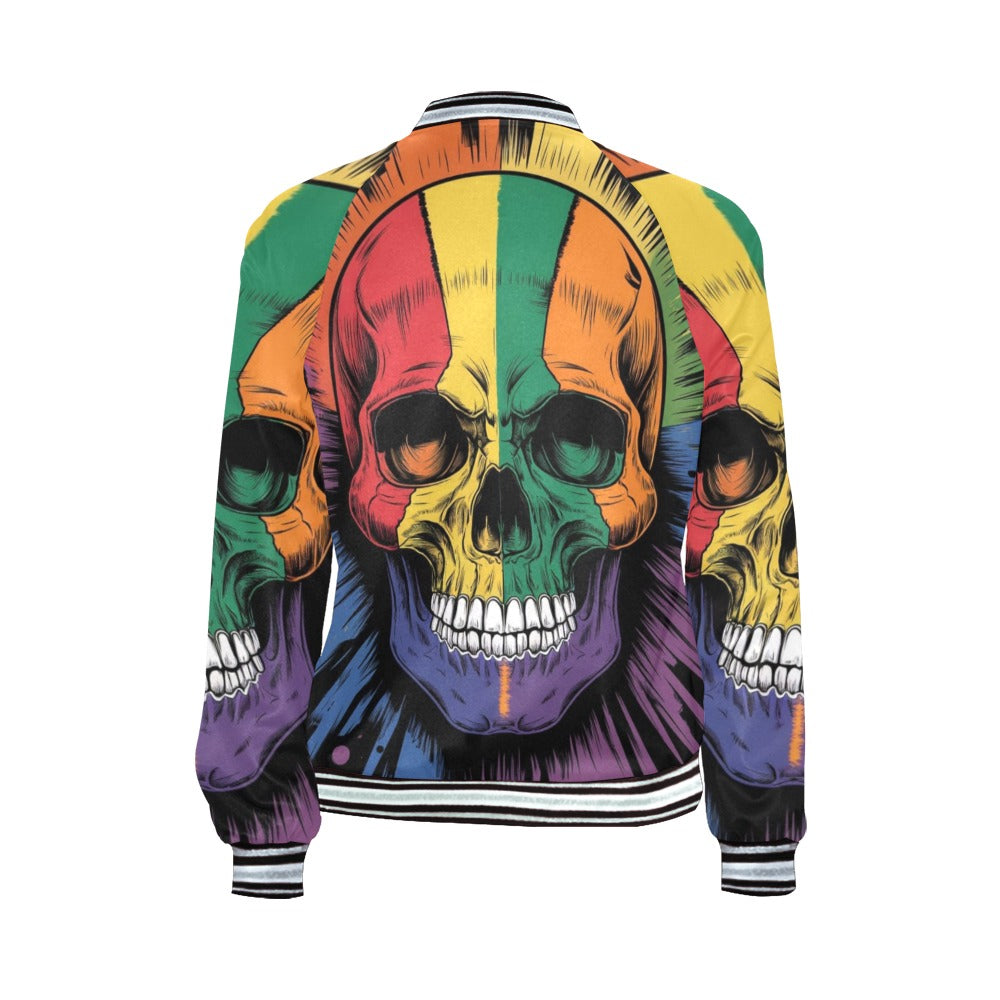 Rainbow Skull Horizontal Stripes Jacket