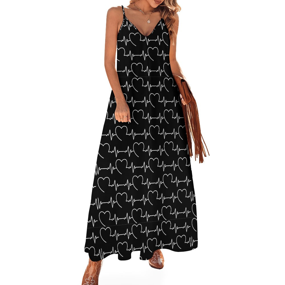 Beating Heart Sling Ankle Long Dress