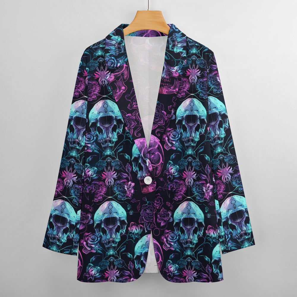 Neon Skull Style Casual Suit Jacket