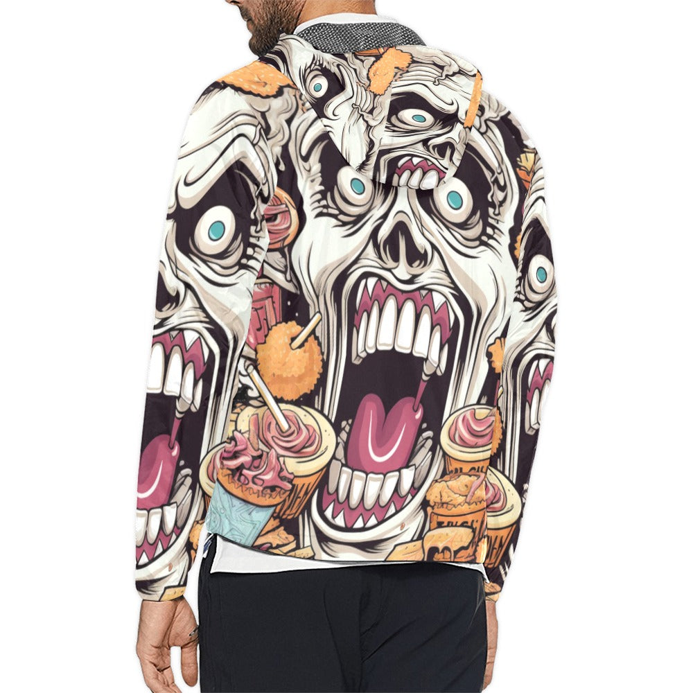 Snack time Skull Hooded Windbreaker