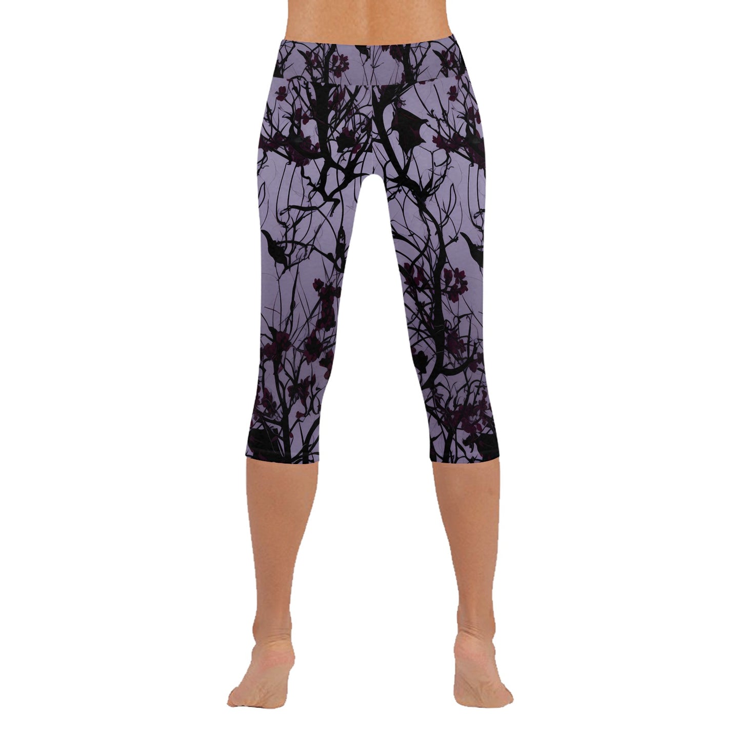 Midnight Forest Low Rise Capri Leggings