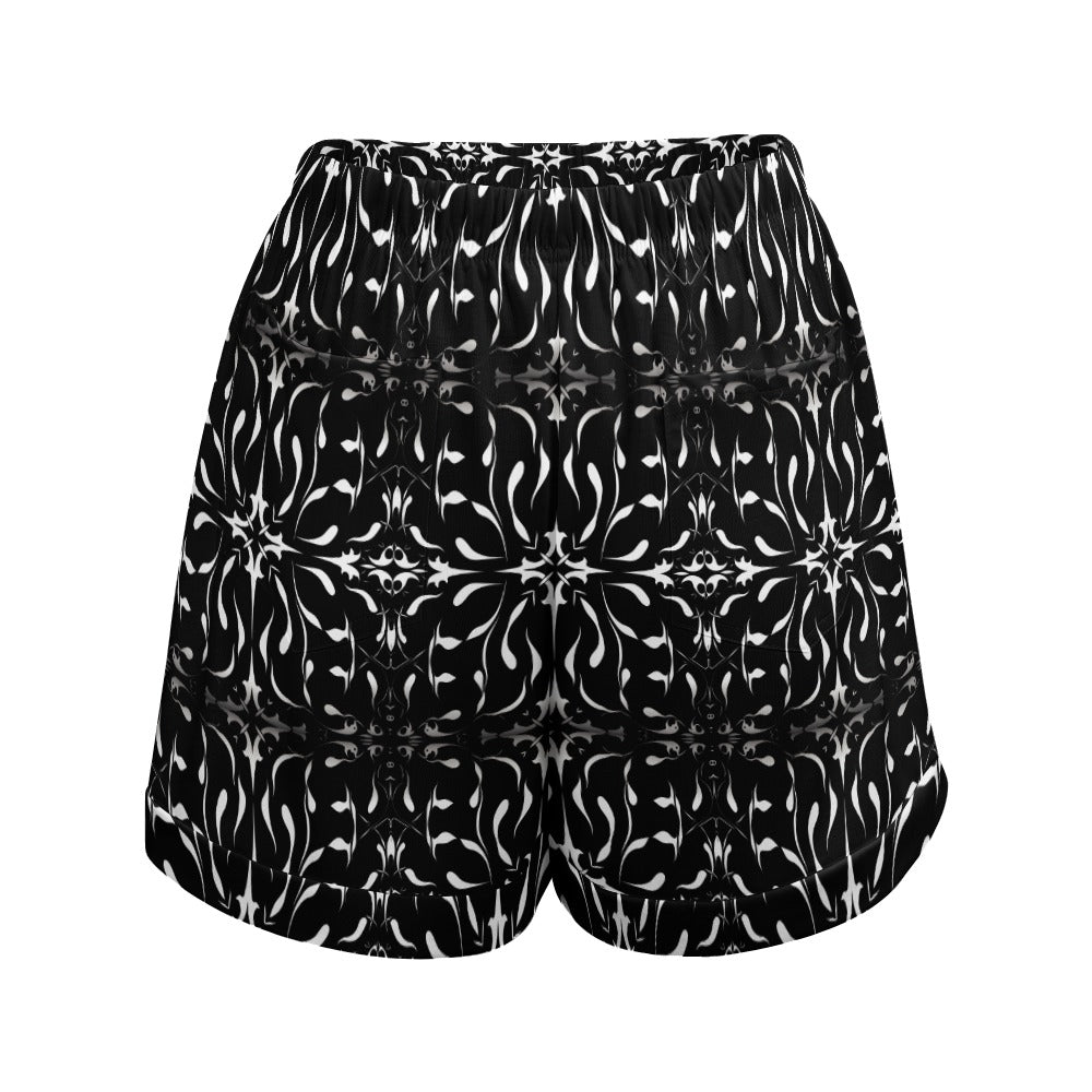 Goth High Waist Loose Elastic Waist Shorts