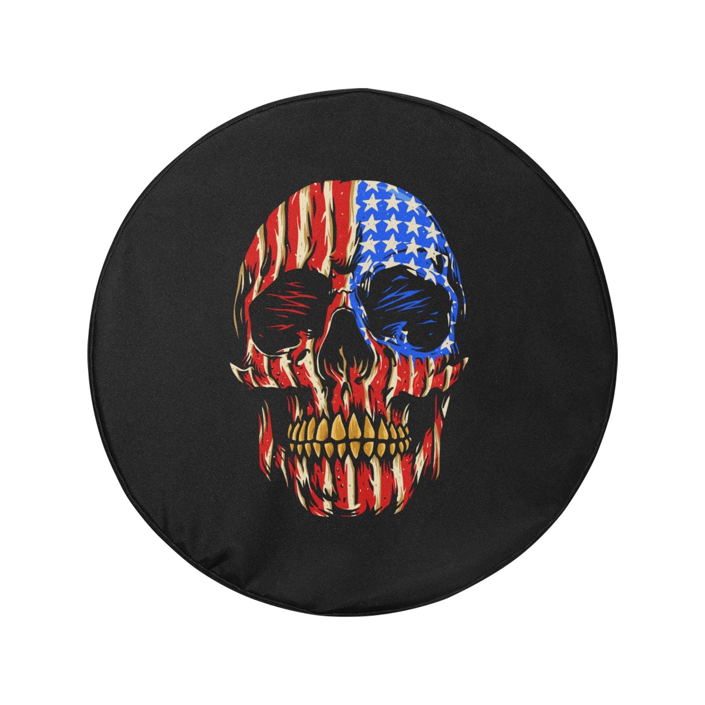 Red White And Blue Skull 17" Spare Tire Cover