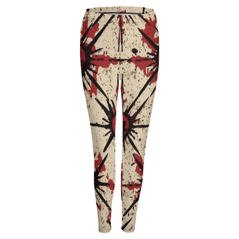 Red And Black Design Leggings