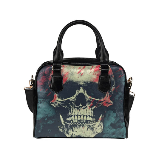 Grunge Skull Splatter Shoulder Handbag