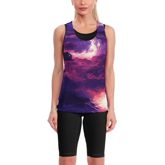 Purple Night Sky Sweat-Absorbing Comfortable Yoga Vest