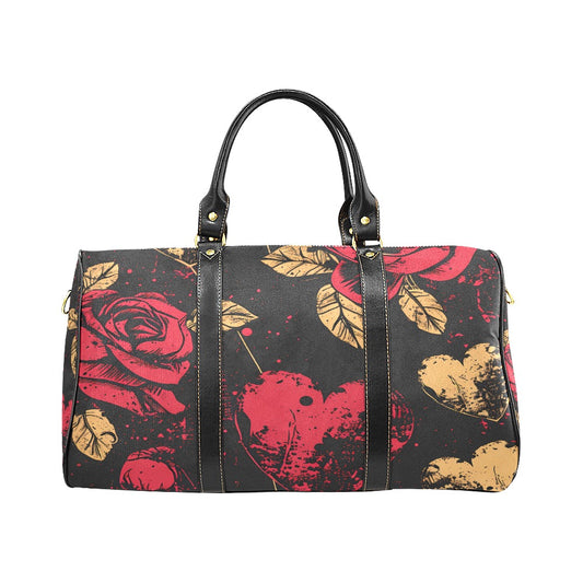 Vintage Design Roses And Hearts Large Travel Bag