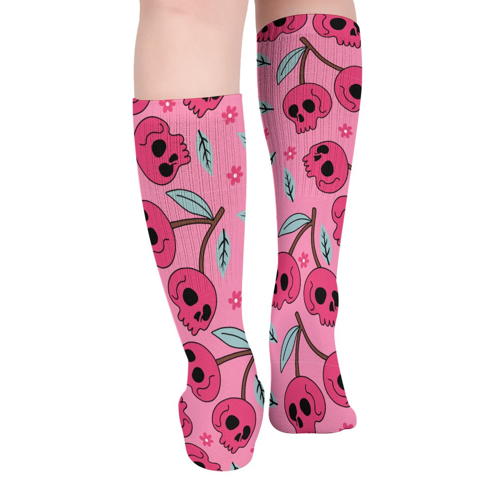 Cherry Skulls Breathable Stockings (5 Pack)