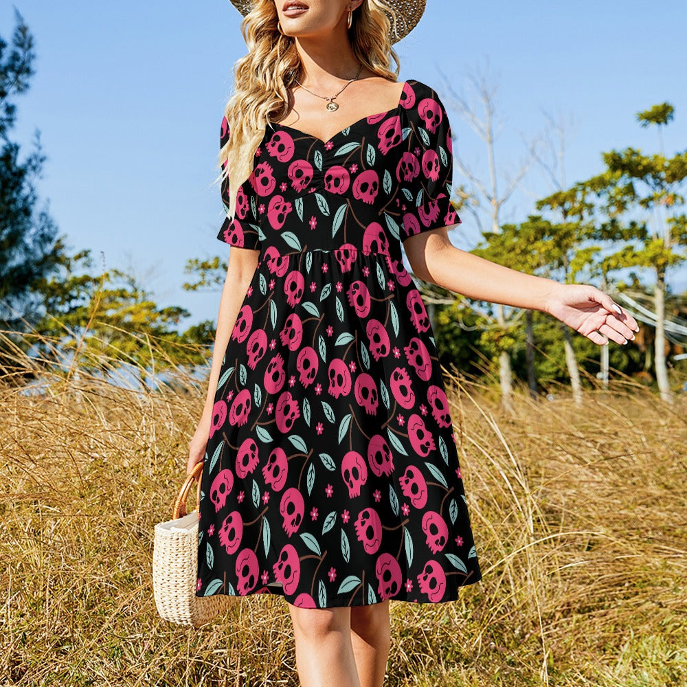 Cherry Skulls Sweetheart Dress