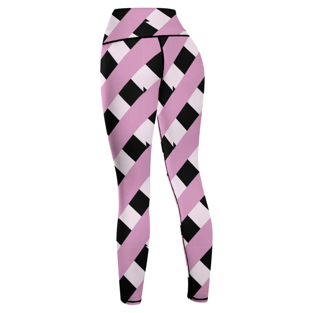 Thatched Pink And Black Yoga Pants