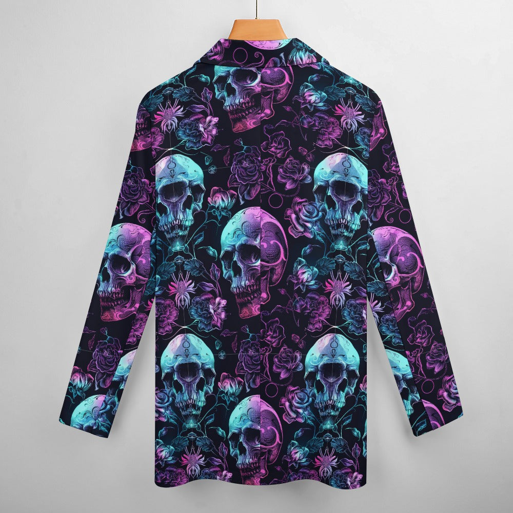 Neon Skull Style Casual Suit Jacket