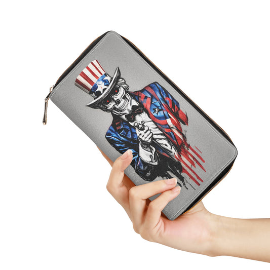 Undead Lincoln Zipper Leather Wallet