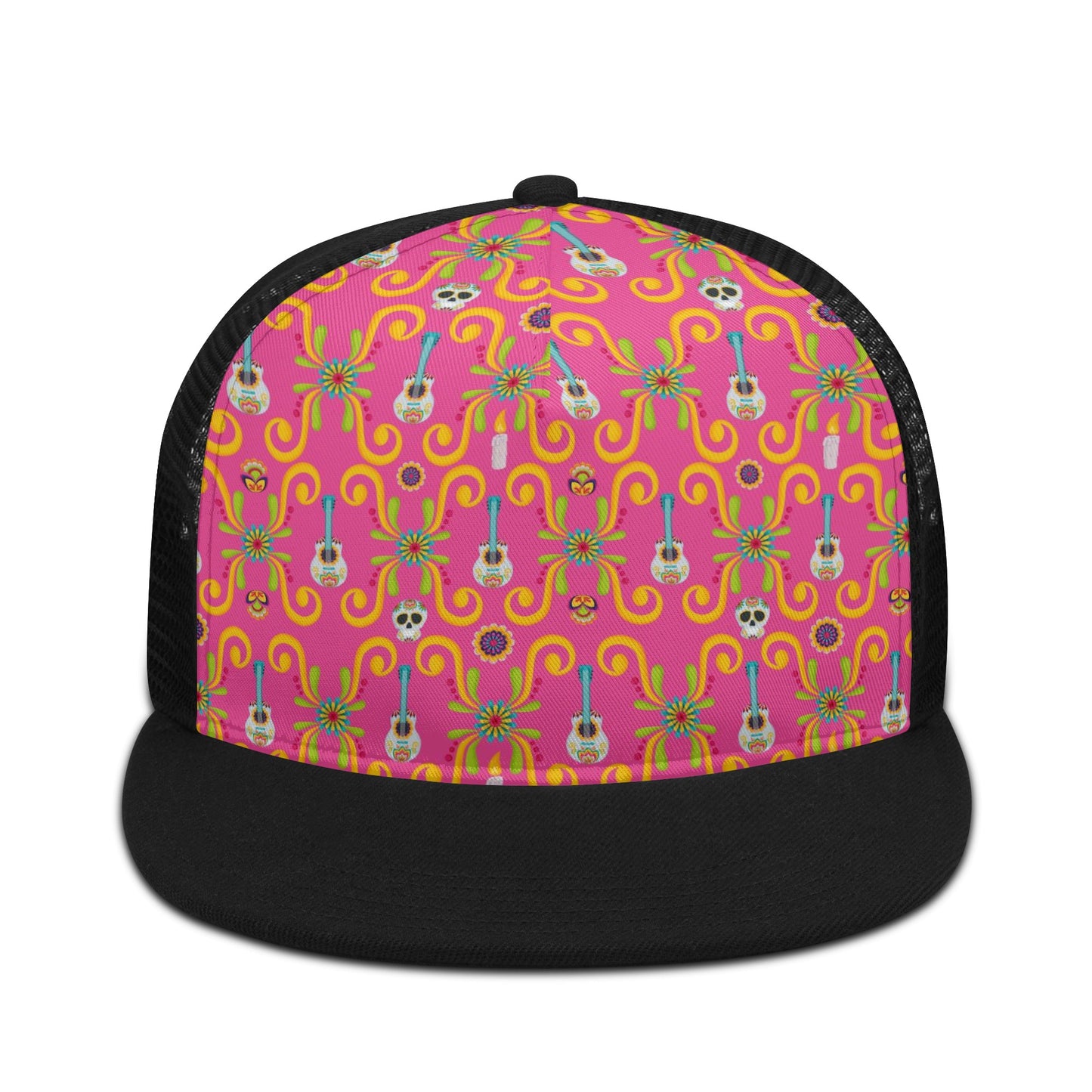 Candy Skull And Guitars Mesh Hat