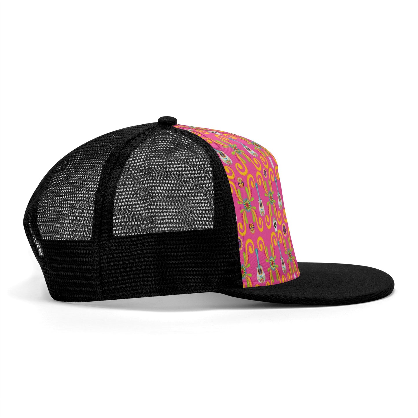 Candy Skull And Guitars Mesh Hat