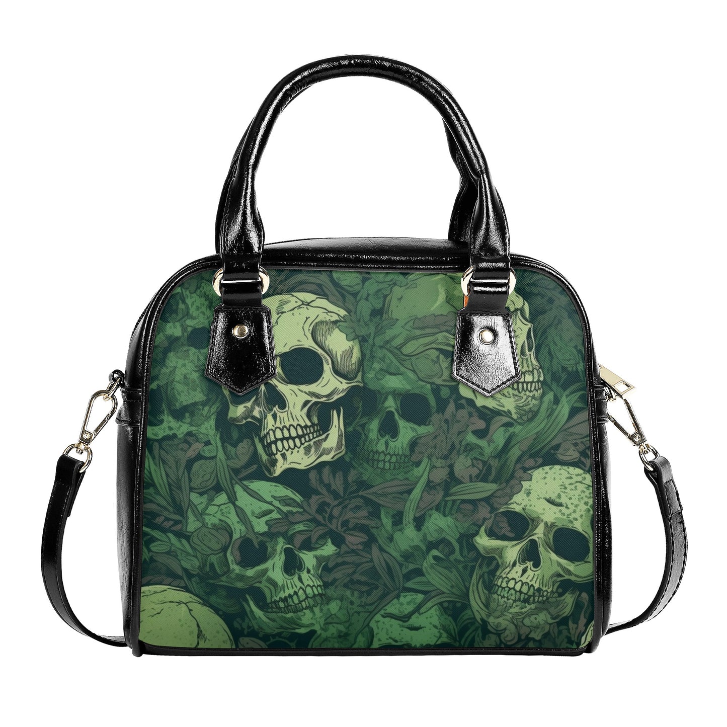 Green Skull Shoulder Handbag