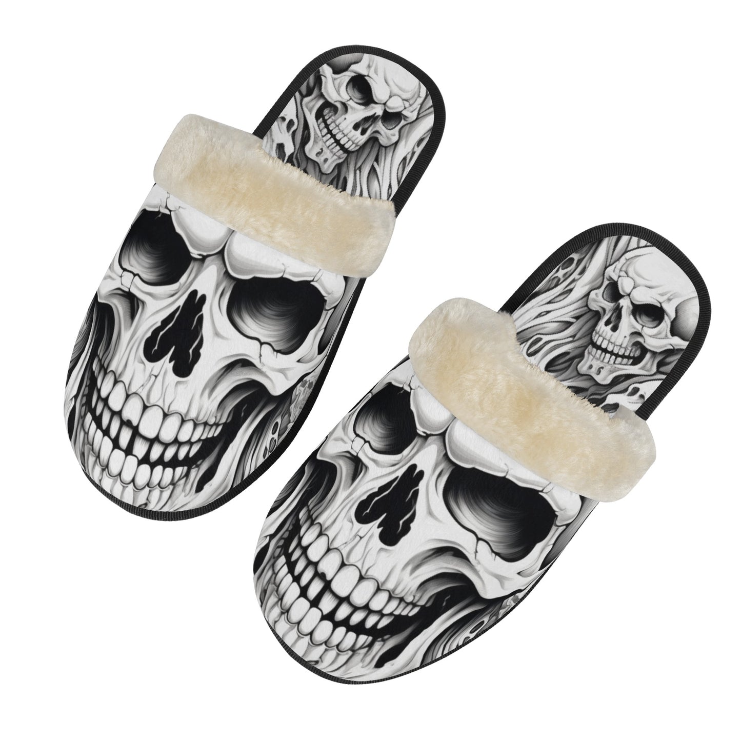 Skull Sketch Style Non Slip EVA Warm Slippers
