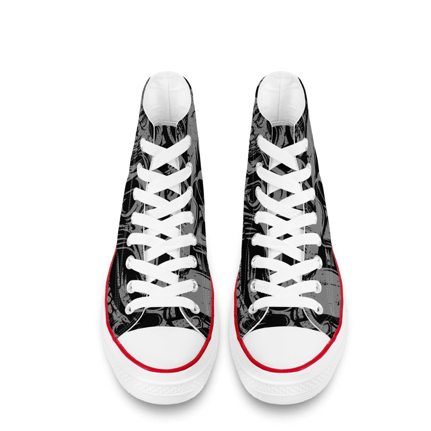 Silver Skull Classic High Top Canvas Shoes