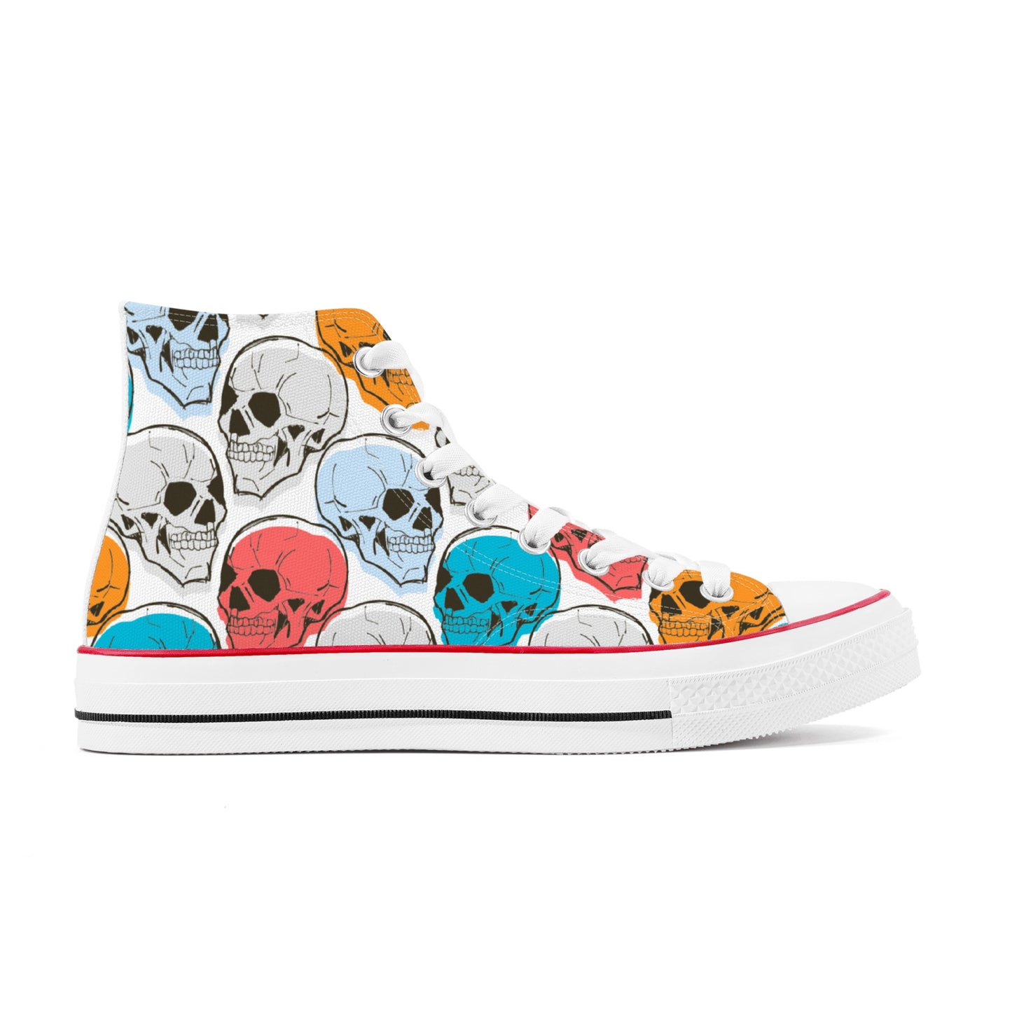 Colorful Skulls Classic High Top Canvas Shoes
