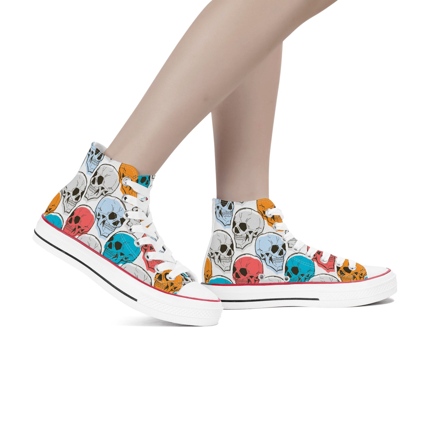 Colorful Skulls Classic High Top Canvas Shoes