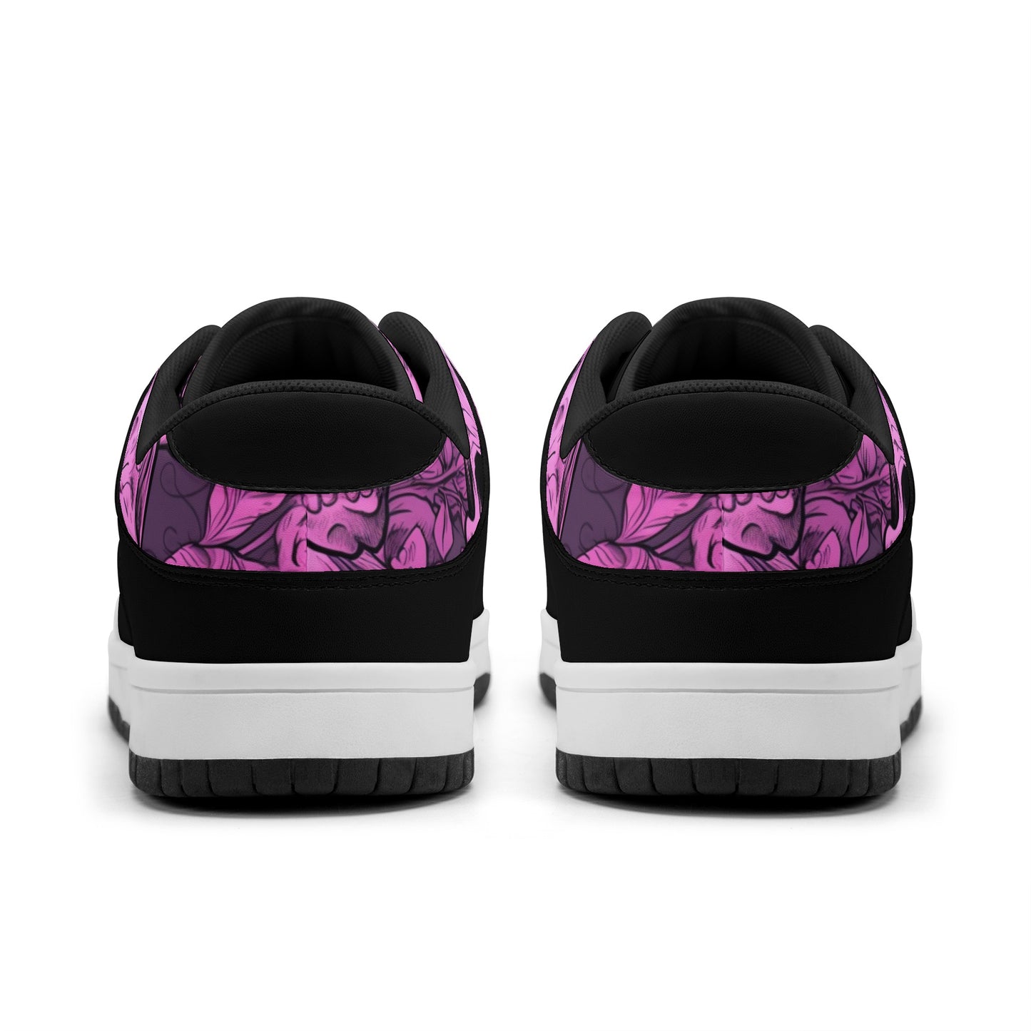 Pink Skull Dunk Low Top Leather Sneakers