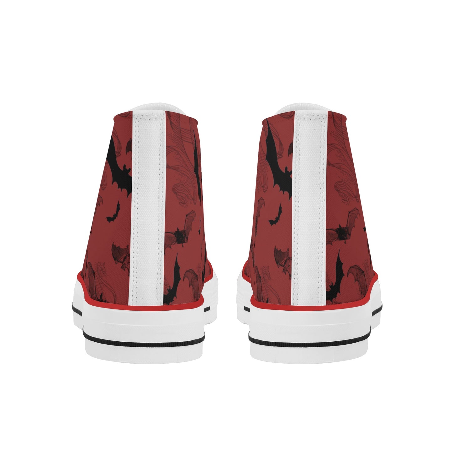 Bats Red Classic High Top Canvas Shoes