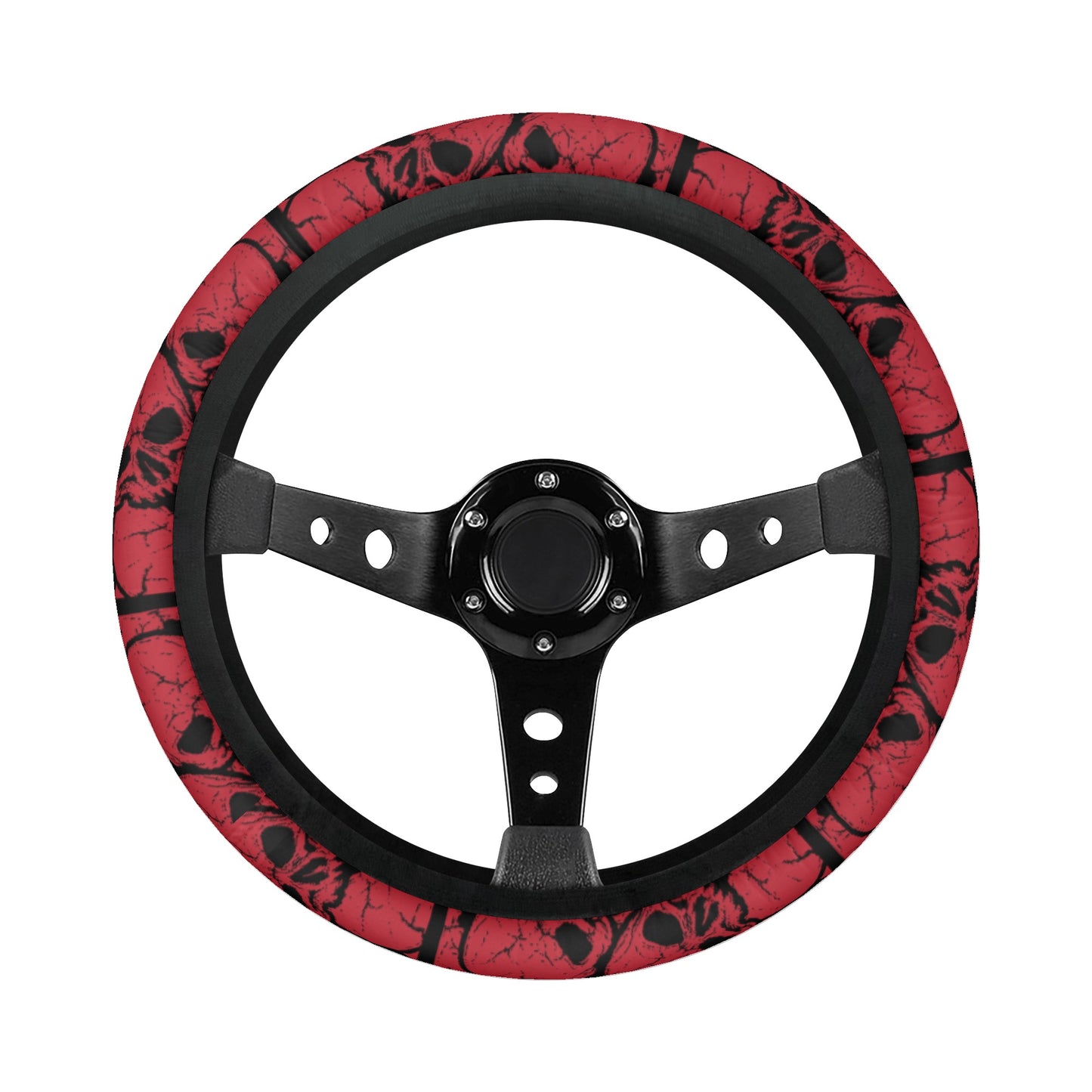 Red Skulls Car Steering Wheel Covers