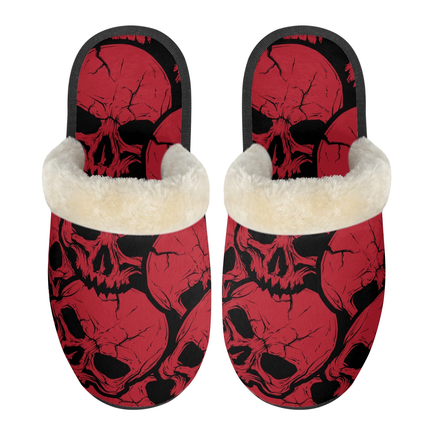 Red Skulls Non Slip EVA Warm Slippers