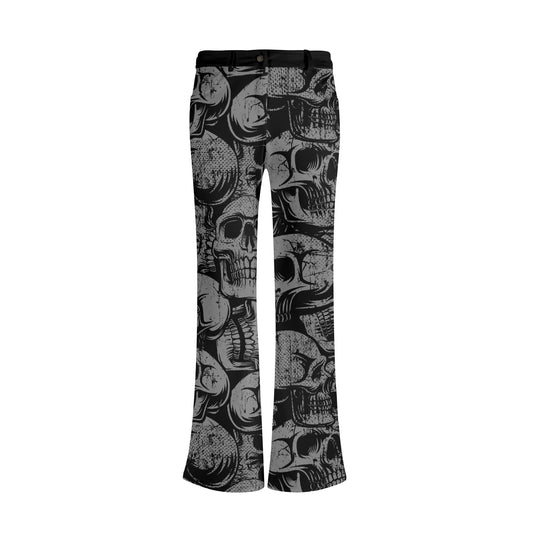 Silver Skull Flare Pants