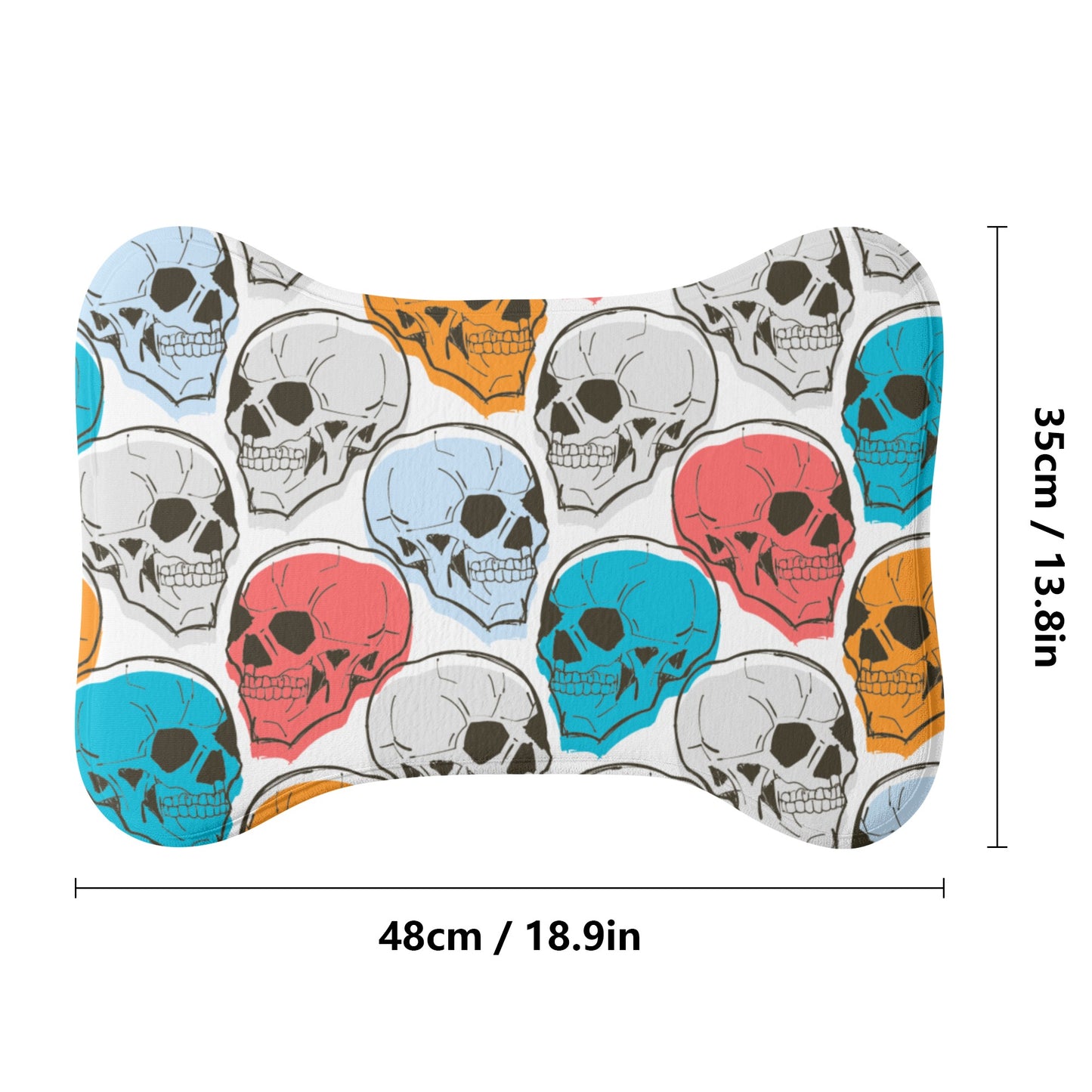 Colorful Skulls Big Bones Pet Mat