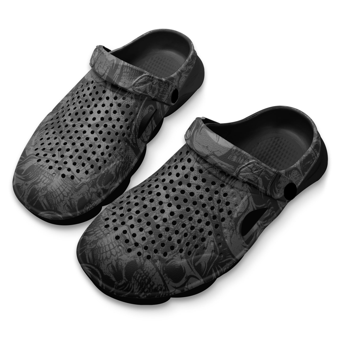 Silver Skulls Hollow Out Clogs