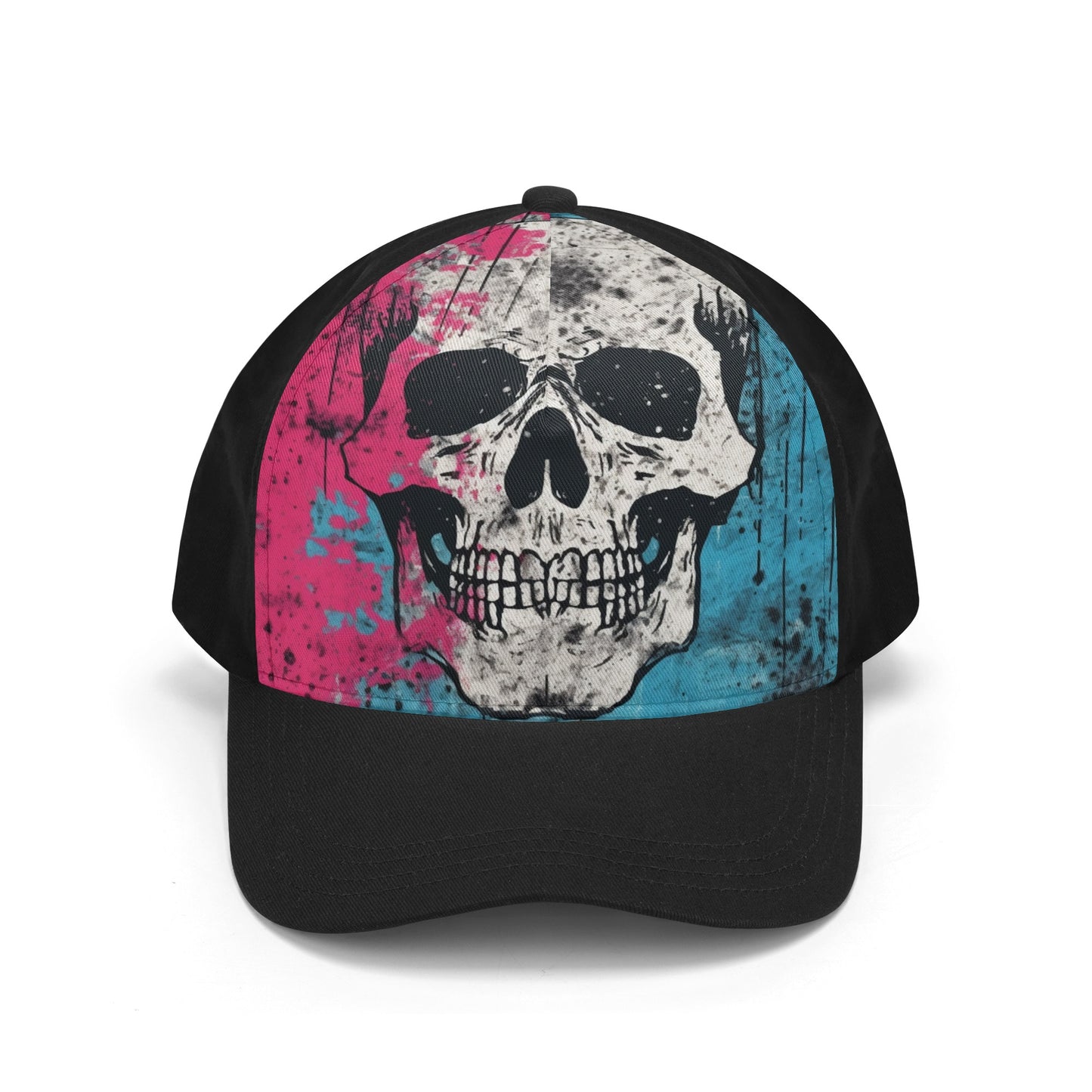 Pink And Blue Skull Casual Baseball Caps