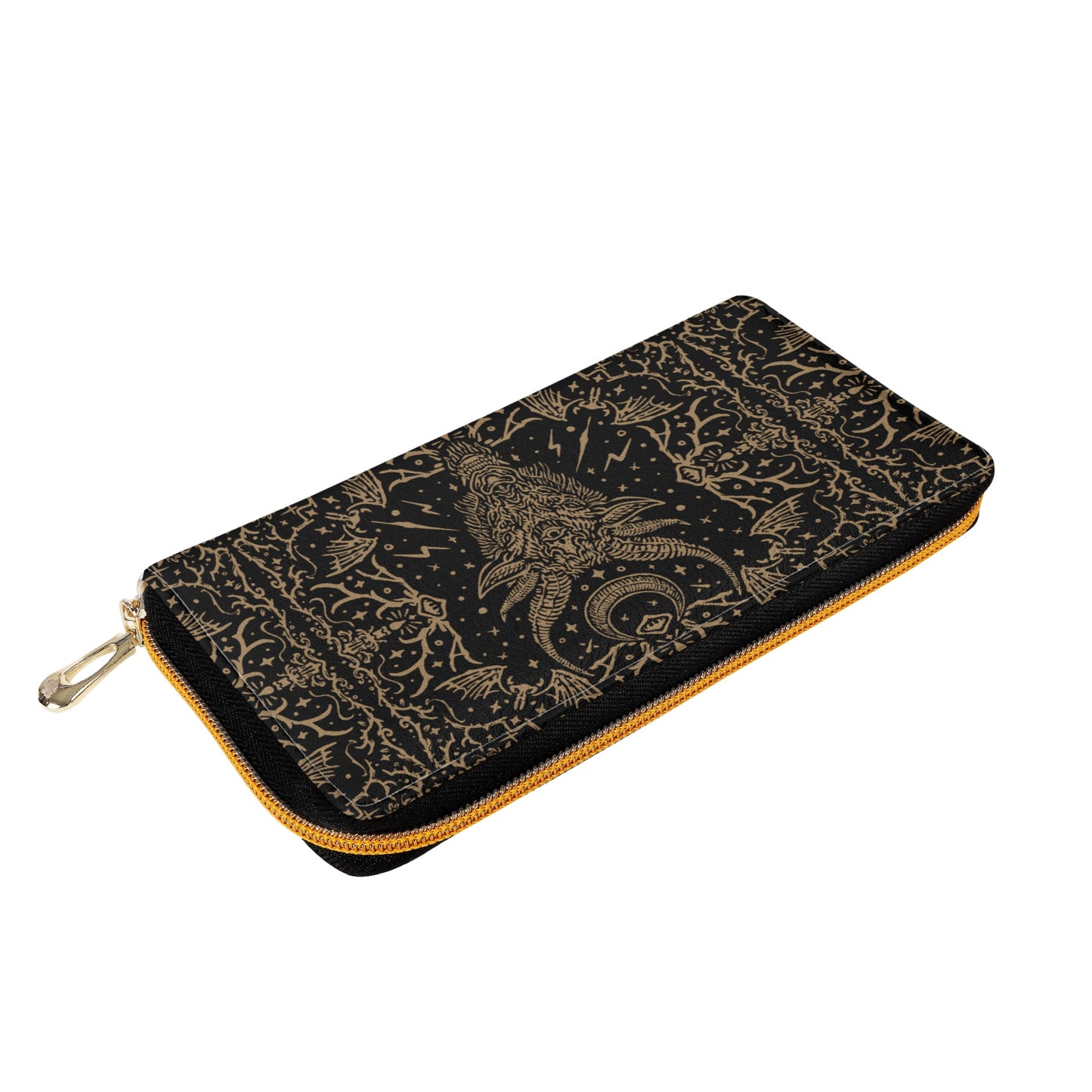 Baphomet Leather Zipper Purse