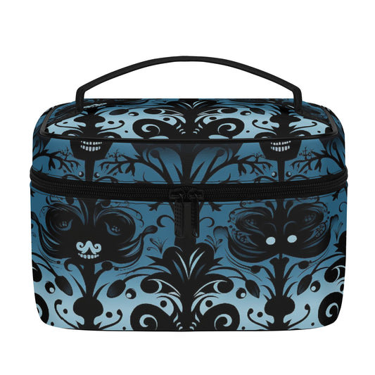 Gothic Blue Design Leather Cosmetic Bag