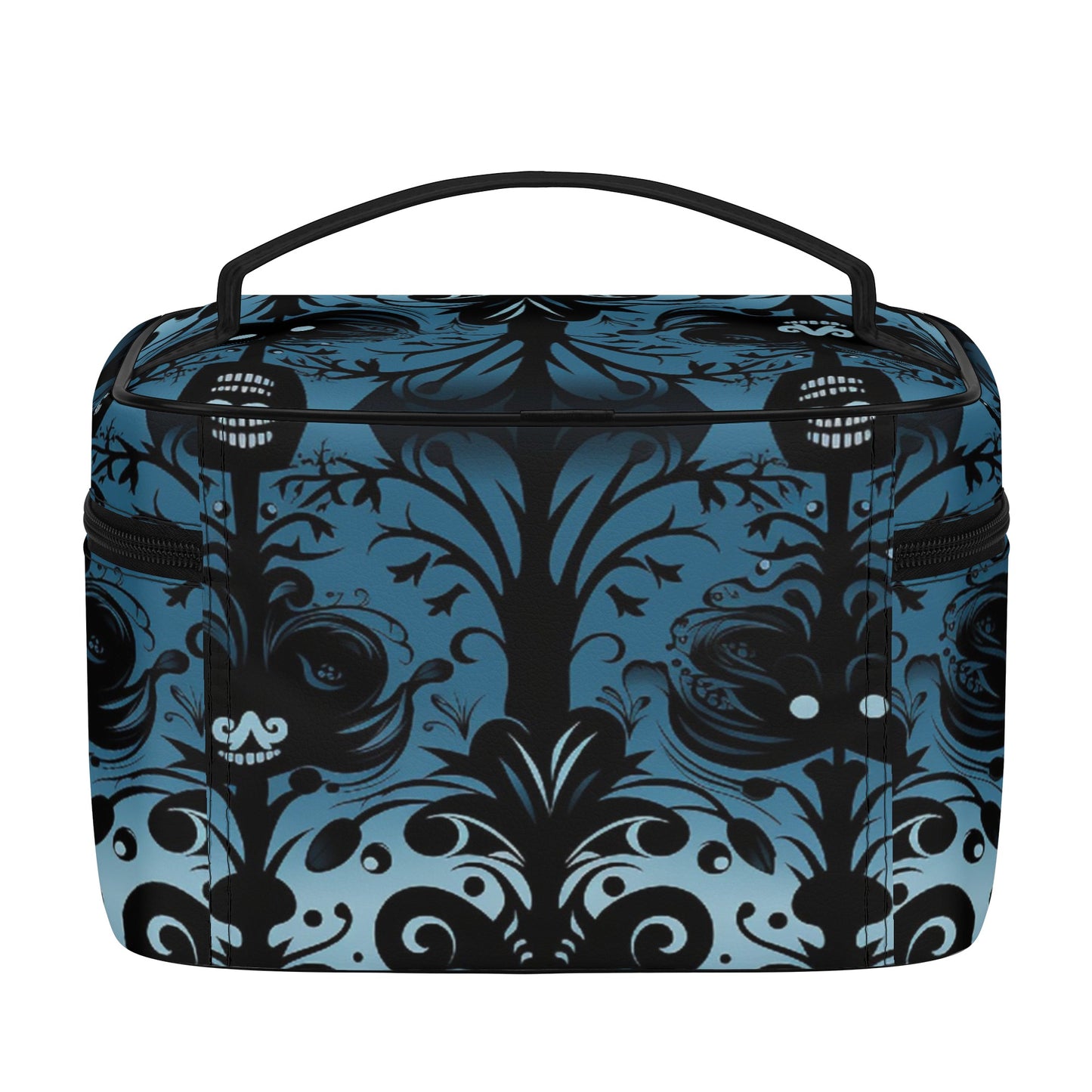 Gothic Blue Design Leather Cosmetic Bag