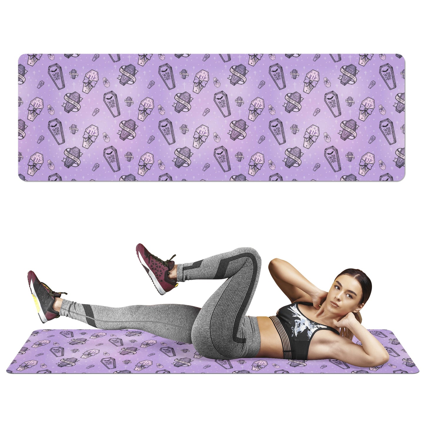 Purple Coffins Yoga Mat