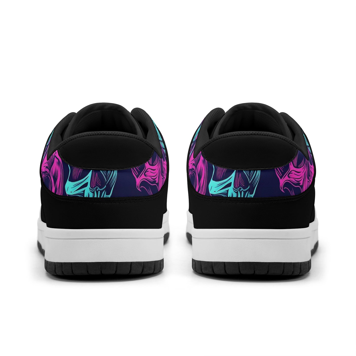 Neon Skulls Dunk Low Top Leather Sneakers