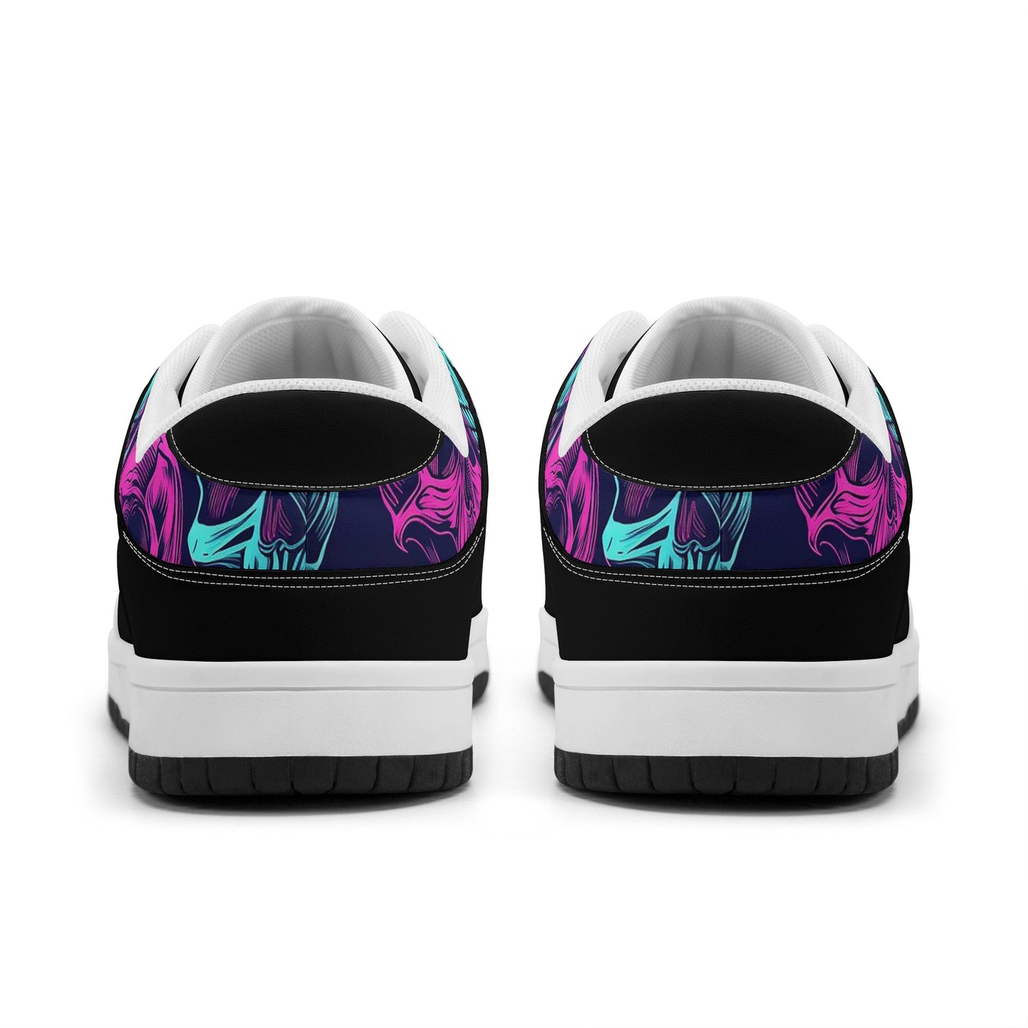 Neon Skulls Dunk Low Top Leather Sneakers