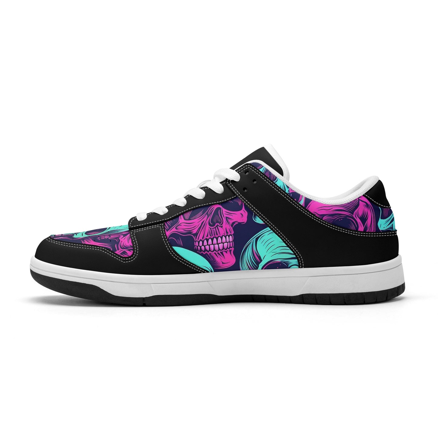 Neon Skulls Dunk Low Top Leather Sneakers