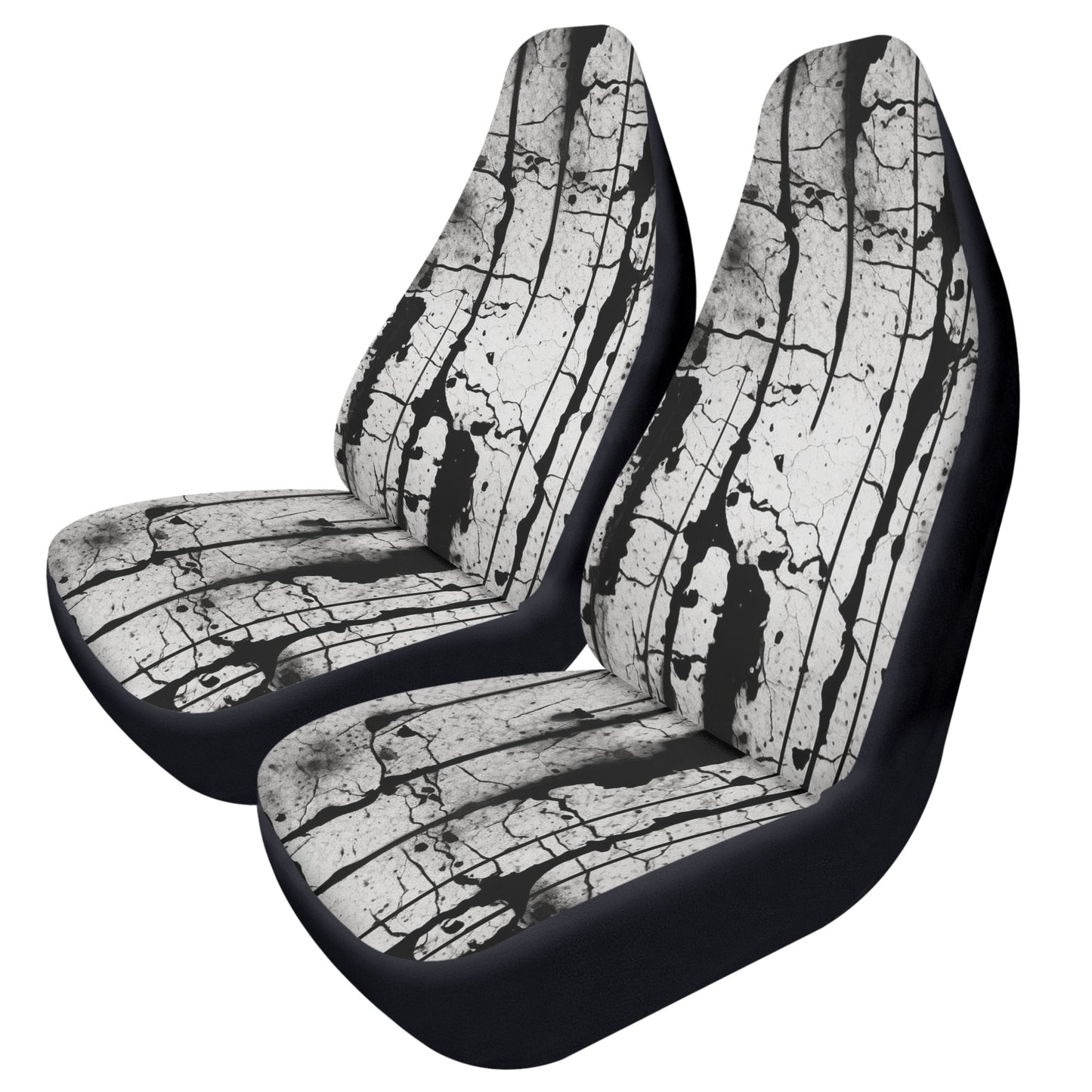 Gothic Black And White Car Seat Covers (2 Pcs)