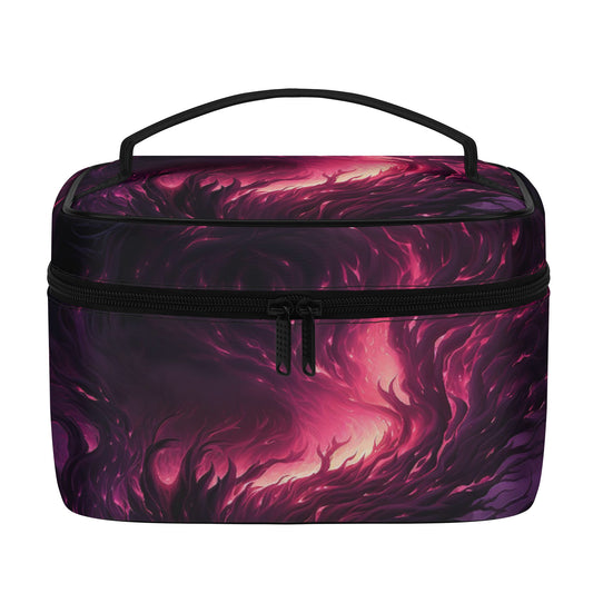 Midnight Pink Leather Cosmetic Bag