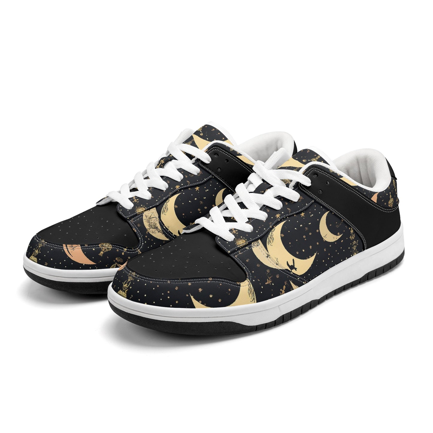 Crescent Moons Dunk Low Top Leather Sneakers