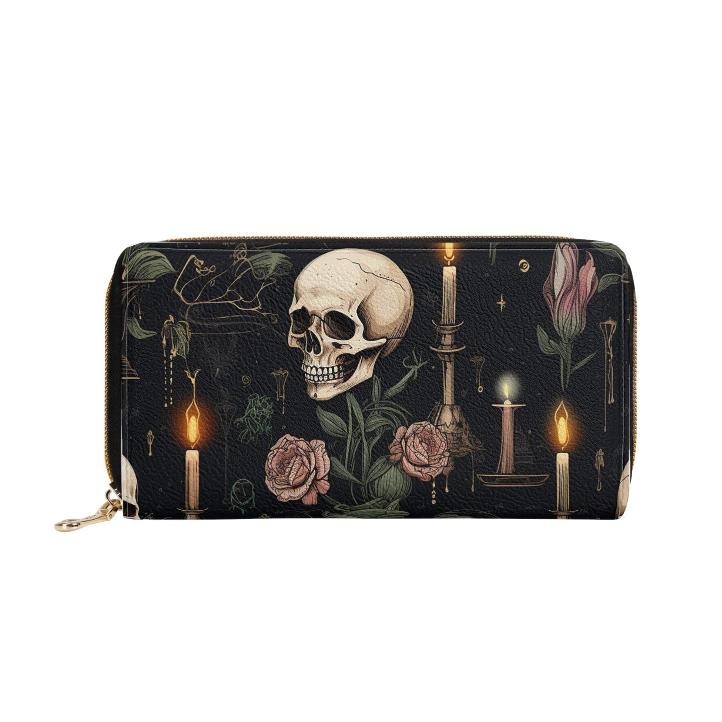 Gothic Nighttime Leather Zipper Purse